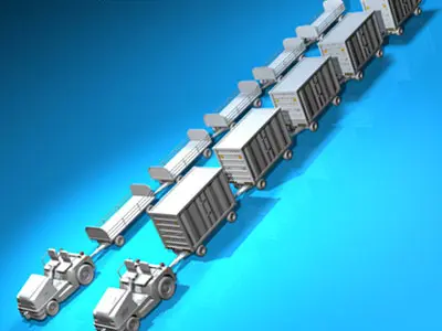 Airport baggage trailer 3D model