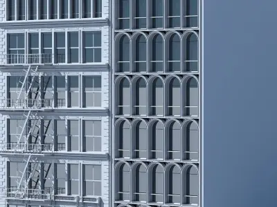 Commercial Building Facade 10 3D model