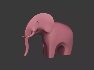 Abstract Elephant Statue Free 3D model
