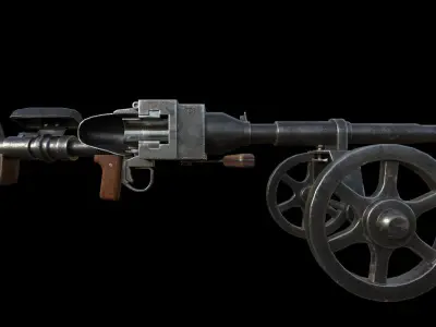 Anti-tank rifle RES Low-poly 3D model