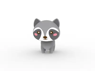 Cartoon Ratel v001 character  3D model