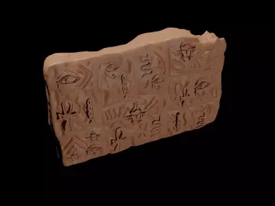 Ancient Clay Tablet Low-poly 3D model