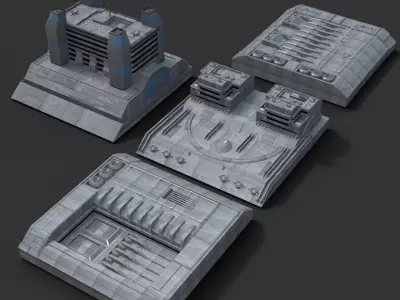 Sci-Fi CityBlocks Free low-poly 3D model