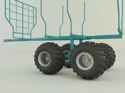 wood trailer model 3D model