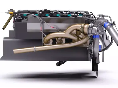 B58 Toyota Supra Engine Greddy Tune Low-poly 3D model