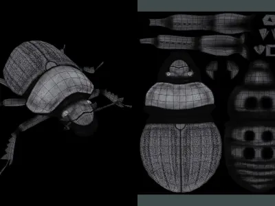 scarab beetle Low-poly 3D model