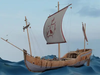 Sailboat 3D Model Low-poly 3D model