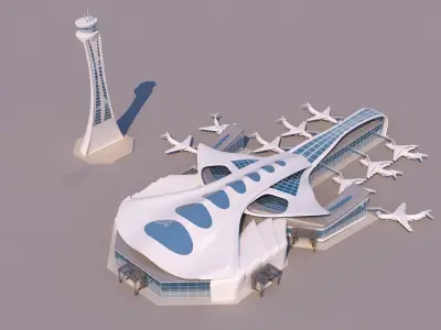 0197 - Airport Building 3D model