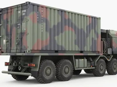 MAN HX77 container truck 3D model