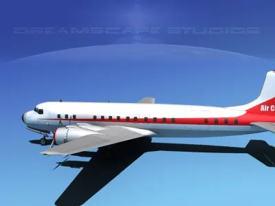 Douglas DC-7C Air Cargo Intl 3D model