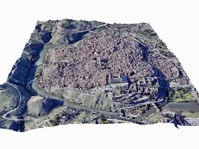 Toledo city Low-poly 3D model
