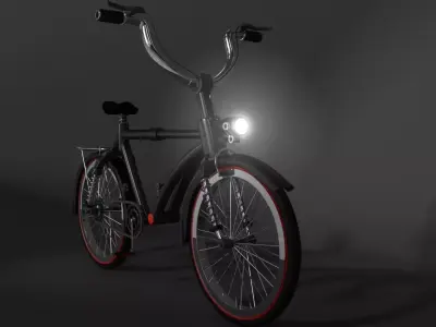 Bicycle with light 3D model