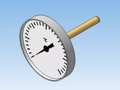 Thermometer d100 mm in a sleeve L80 mm 3D model