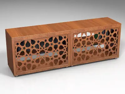 Chest wooden bookcase with books Free 3D model