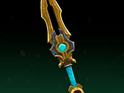 Stylized fantasy dagger Low-poly 3D model
