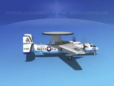 Grumman E-2C Hawkeye V07 3D model