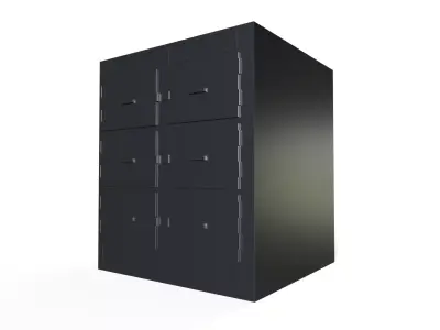 Sci-Fi Medical Mortuary Refrigerator Low-poly 3D model