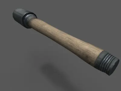 World War 2 German M24 Stick Grenade Low Poly Model Low-poly 3D model