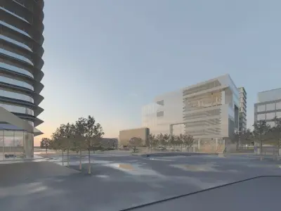 Business City Block with Simple Interior 3D model