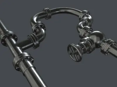 Modular Pipe Set Low-poly 3D model