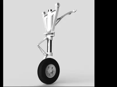  nose landing gear beechcraft king air b200 3D model