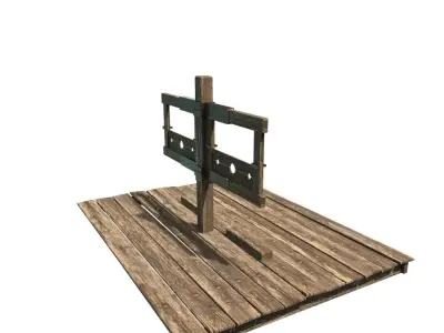 Medieval Stocks Low-poly 3D model