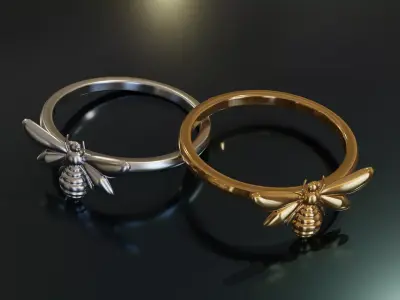 Bee Ring 3D print model