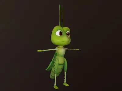 Asset - Cartoons - Character - Locust - Hight Poly - Rig Low-poly 3D model
