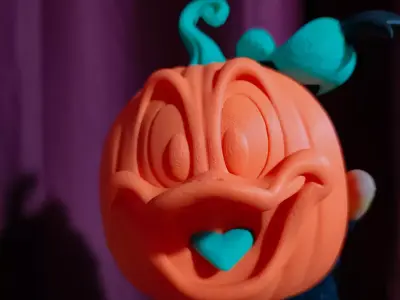 Donald Duck Carved Pumpkin Decor and Hollow 3MF MultiPart Model Free 3D print model