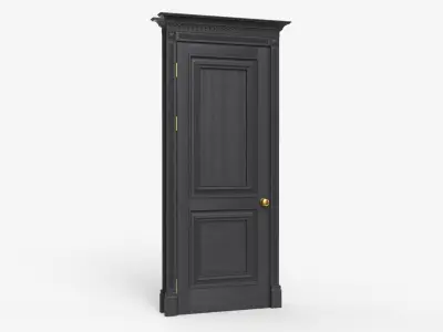 Classic Door Wood Anthracite Gray 3D model