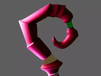 wooden magic stick  Low-poly 3D model