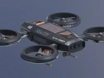 Sci-fi Drone PBR 3D model