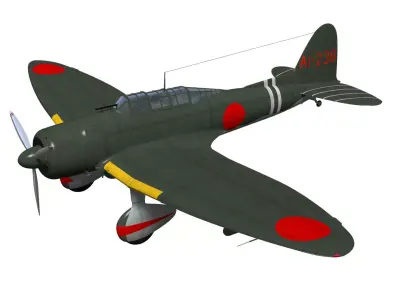 Aichi D3A Type 99 bomber Val 3D model
