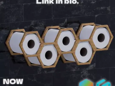Toilet Paper Shelf - Modern Design 3D Model Free 3D model