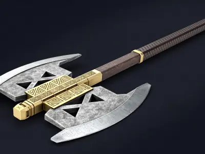 Gimli Battle Axe - Lord of the Rings Low-poly 3D model