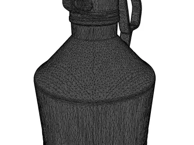 Dented Steel Canteen 3D Model 3D model