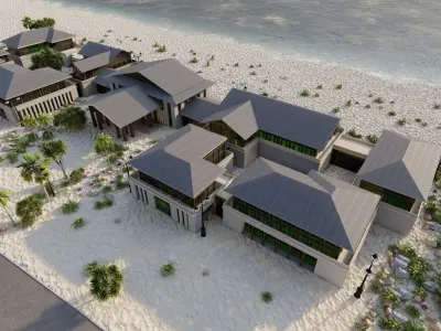 Hotel Beach-Hotel Beach Resort 3D model