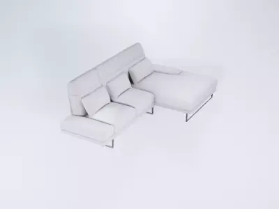 Low Poly Outdoor Corner Sofa - Garden Lounge Sectional 3D model