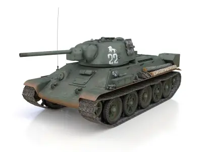 T-34-76 UZTM- Model 1942 - Soviet tank - 22 3D model