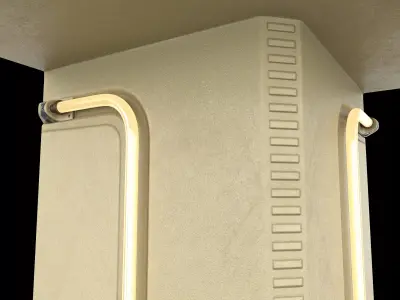 Interior Sci-fi External Corner Part PBR 3D model