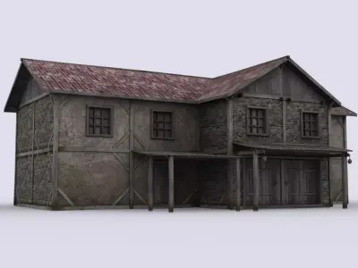 big house Low-poly 3D model