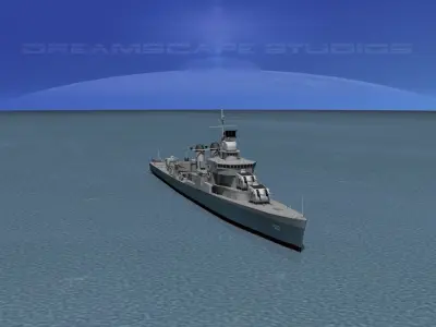 Sumner Class Destroyer DD760 USS John W Thomason 3D model
