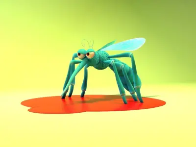 Mosquito - Cartoon Mosquito Low-poly 3D model