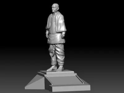 Statue of Unity or sardar patel High-poly 3D model 3D print model