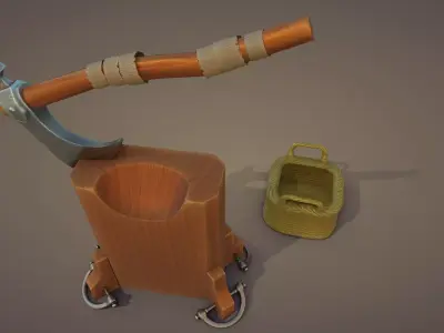 Execution Axe set Low-poly 3D model