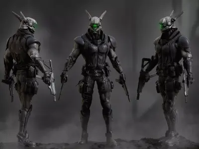 Briareos Low-poly 3D model