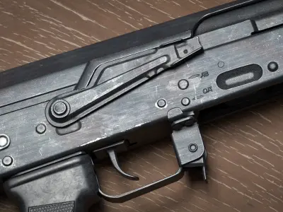 MILITARY Game Ready AK74M and AK103 Low-poly 3D model