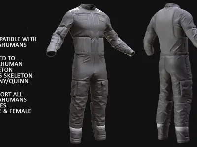 Skydiving Suit 48 - All MH Bodies - UE5 Skeletons - Rigged Low-poly 3D model