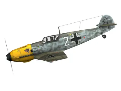Messerschmitt - BF-109 E - White 2 - JG 5 3D model