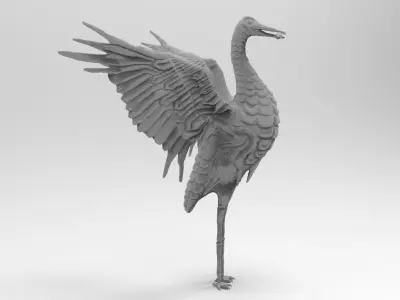 Bird with a fish in mouth Free 3D print model